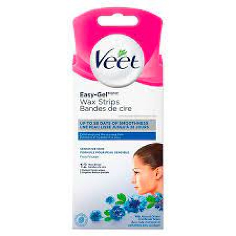 VEET WAX STRIPS  SENSITIVE SKIN 12S