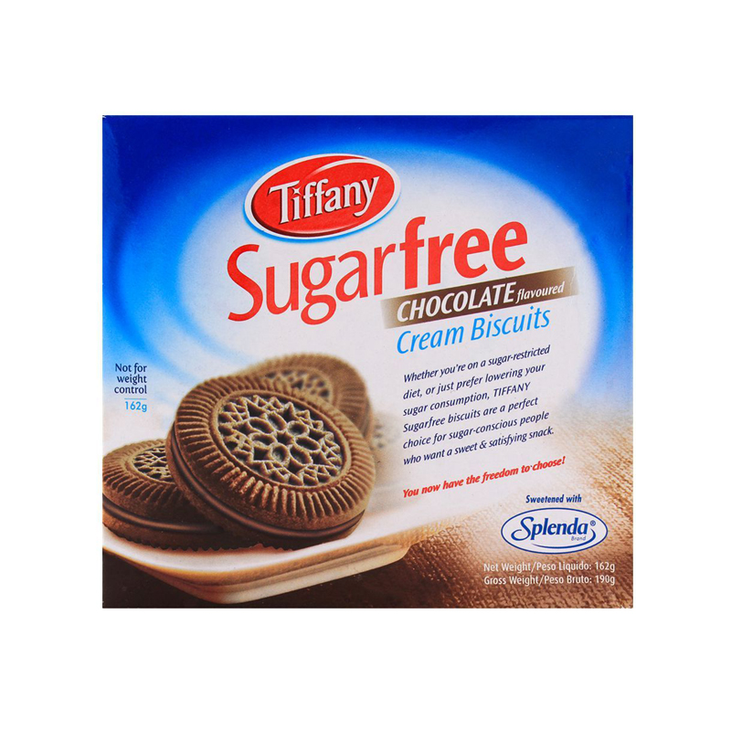 TIFFANY SUGARFREE CHOCOLATE CREAM BISCUITS 162GM
