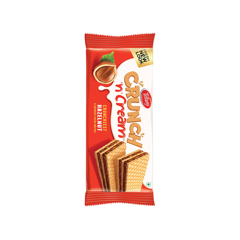 TIFFANY CRUNCH N CREAM WAFERS HAZELNUT 65GM