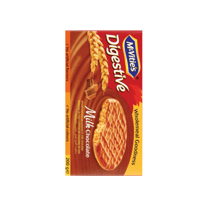 MCVITIES DIGESTIVE MILK CHOCOLATE BISCUIT 200GM