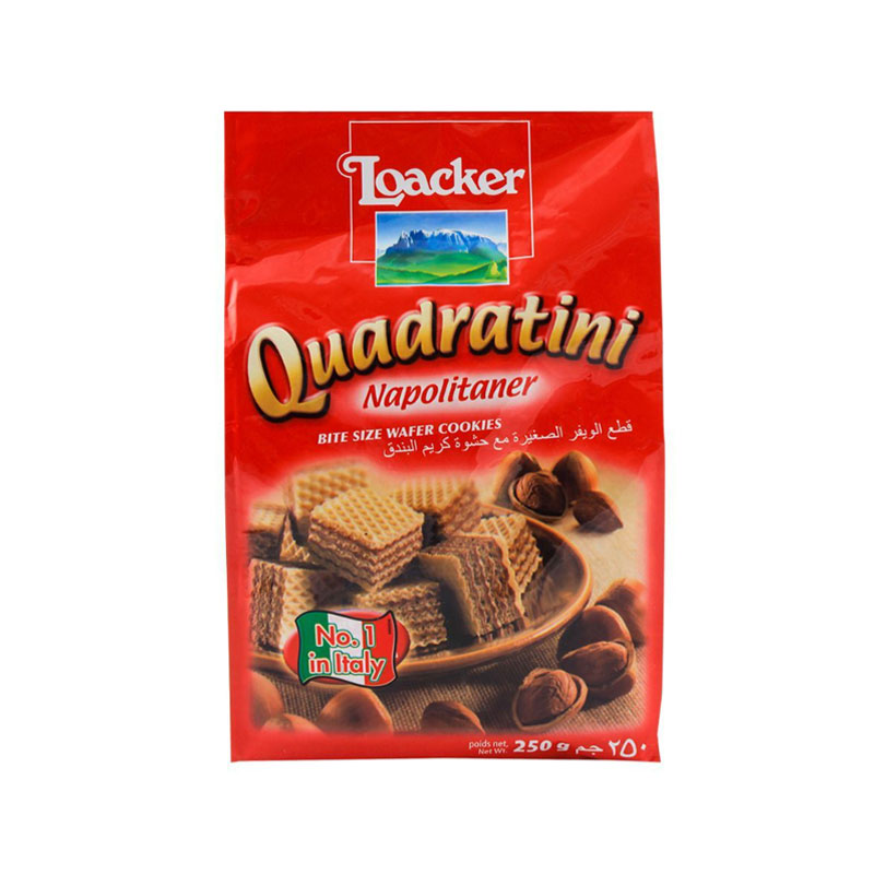 LOACKER WAFERS CUBES 250GM HAZELNUT