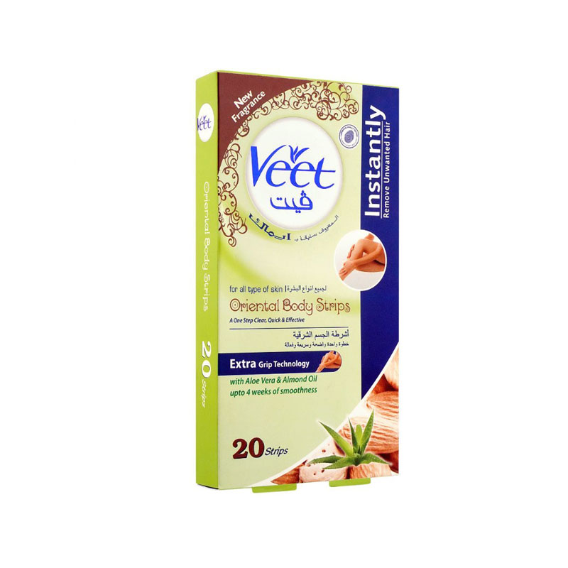 VEET BODY STRIPS 20`S ALOE VERA&ALMOND OIL