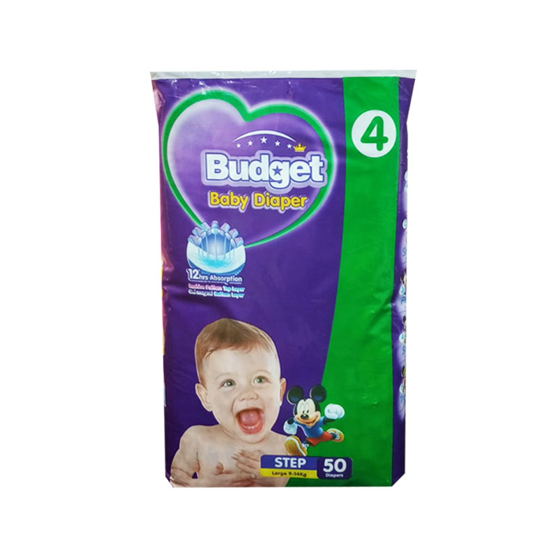 BUDGET BABY DIAPER LARGE 9-14KG 50'S