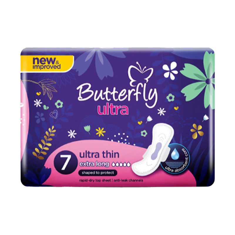 BUTTERFLY ULTRA THIN EXTRA LONG 7S PINK