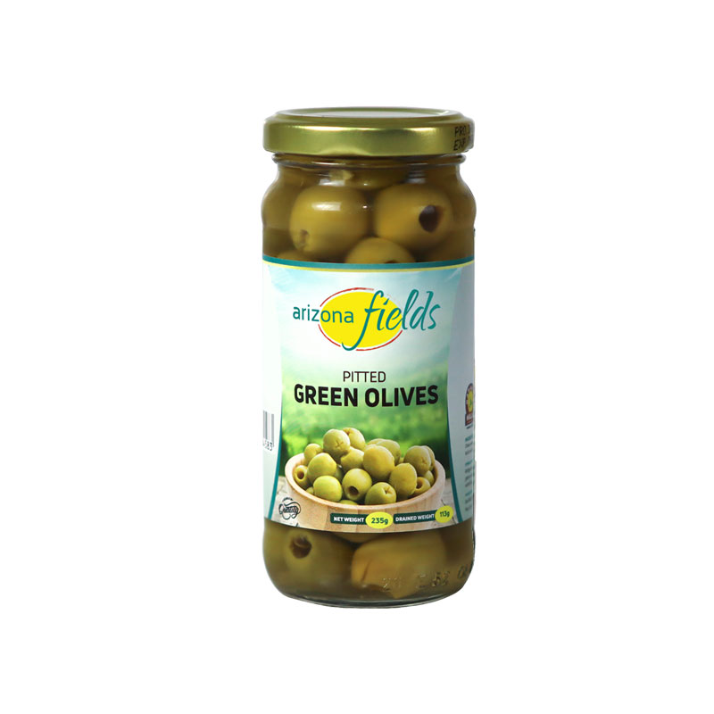 ARIZONA FIELDS GREEN OLIVES PITTED 230GM