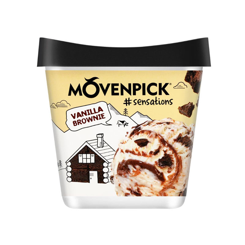 MOVENPICK ICE CREAM VANILLA BROWNIE 500ML