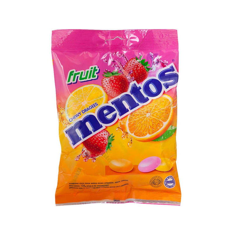 MENTOS CANDY BAG RASA FRUIT 135G
