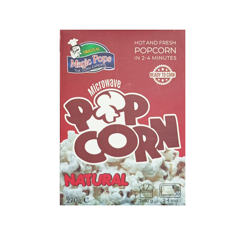 MAGIC POPS NATURAL MICROWAVE POPCORN 270GM