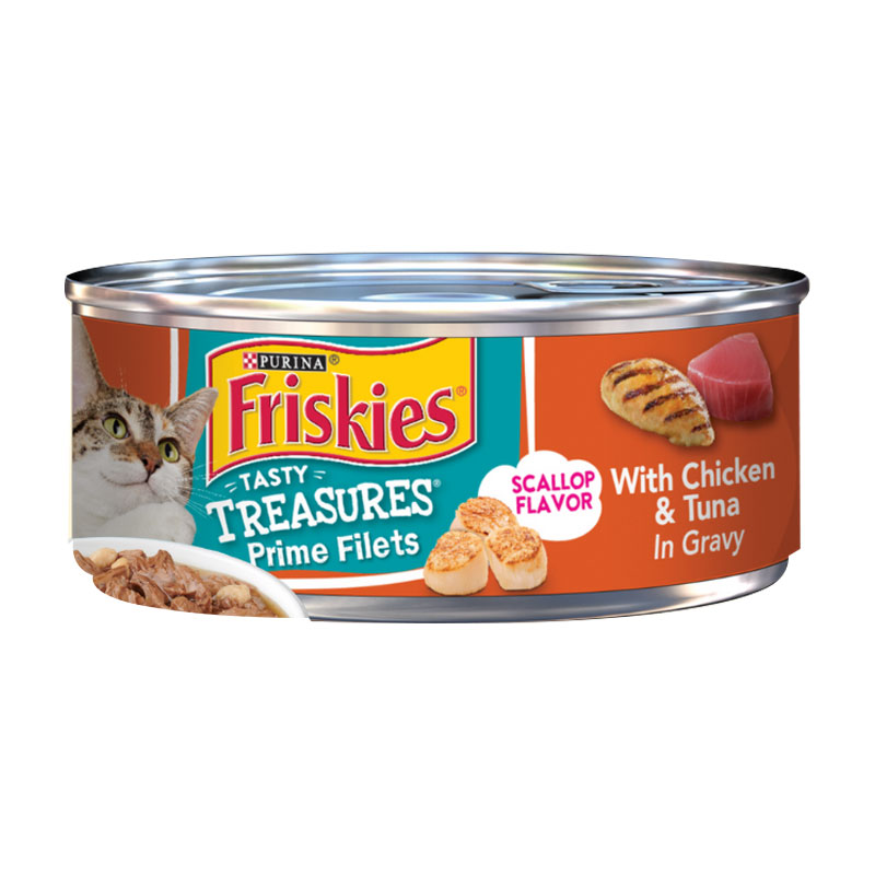 FRISKIES CAT FOOD 156G TREASURE CHICKEN TUNA IN GRAVY