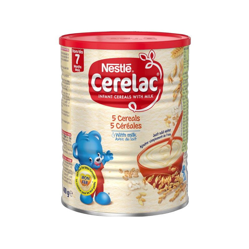 NESTLE CERELAC 5 CEREAL WITH MILK FROM 7MONTH 400GM TIN