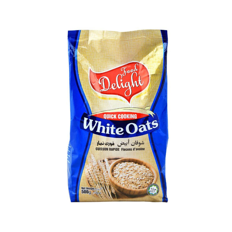 FOOD DELIGHT WHITE OATS ORGANIC 500GM