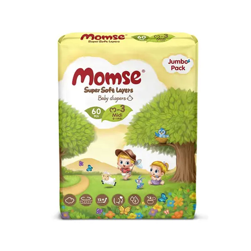 MOMSE BABY DIAPER MEDIUM 60S
