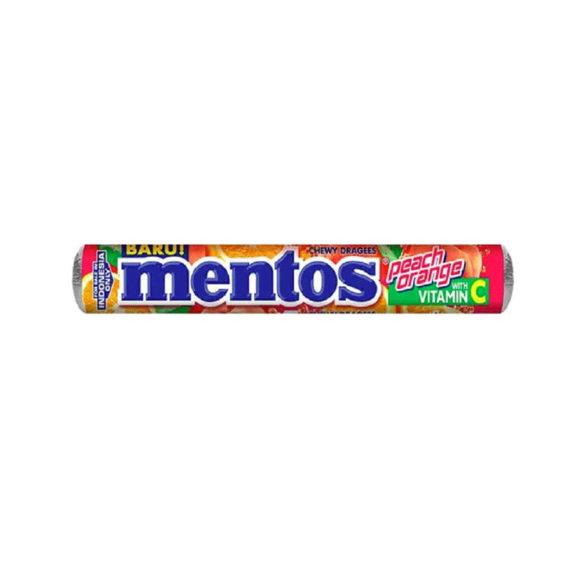 MENTOS CHEW CANDY PEACH ORANGE 29GM