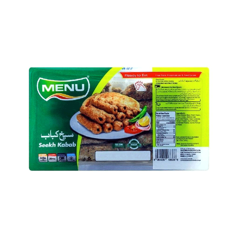 Buy menu seekh kabab 20pcs 540gm at best price in Pakistan Hydri
