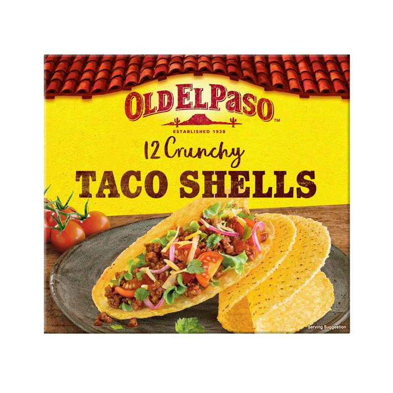 OLD EL PASO TACO SHELLS 12 CRUNCHY 156GM