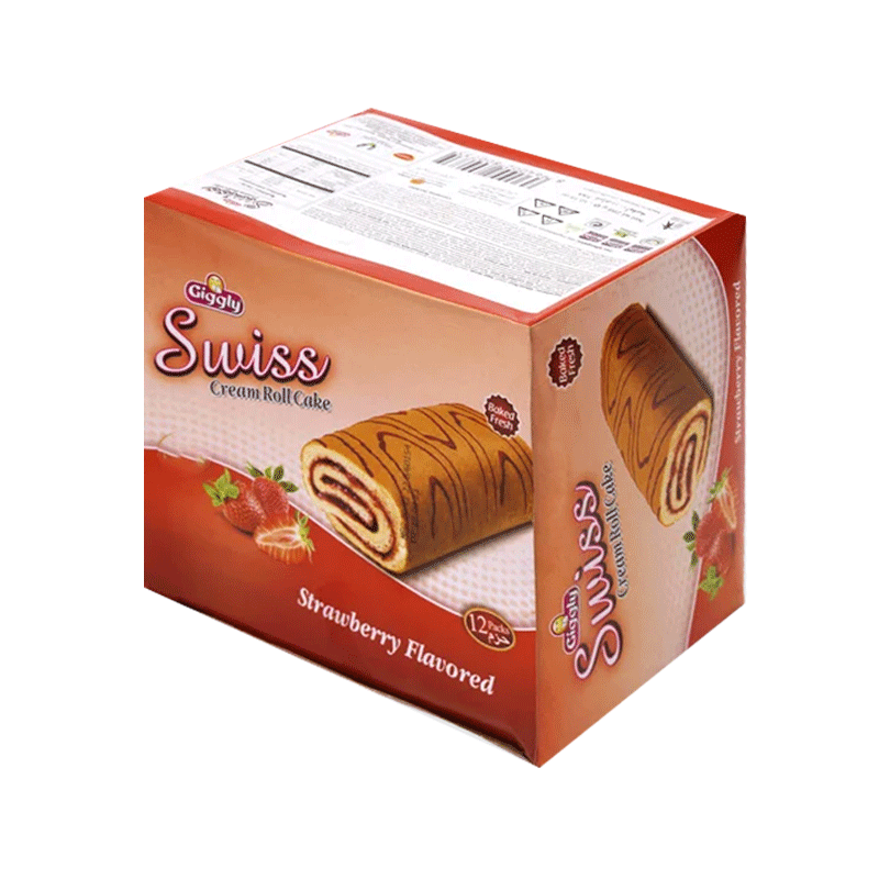 GIGGLY SWISS JAM ROLL STRAWBERRY 12PCS