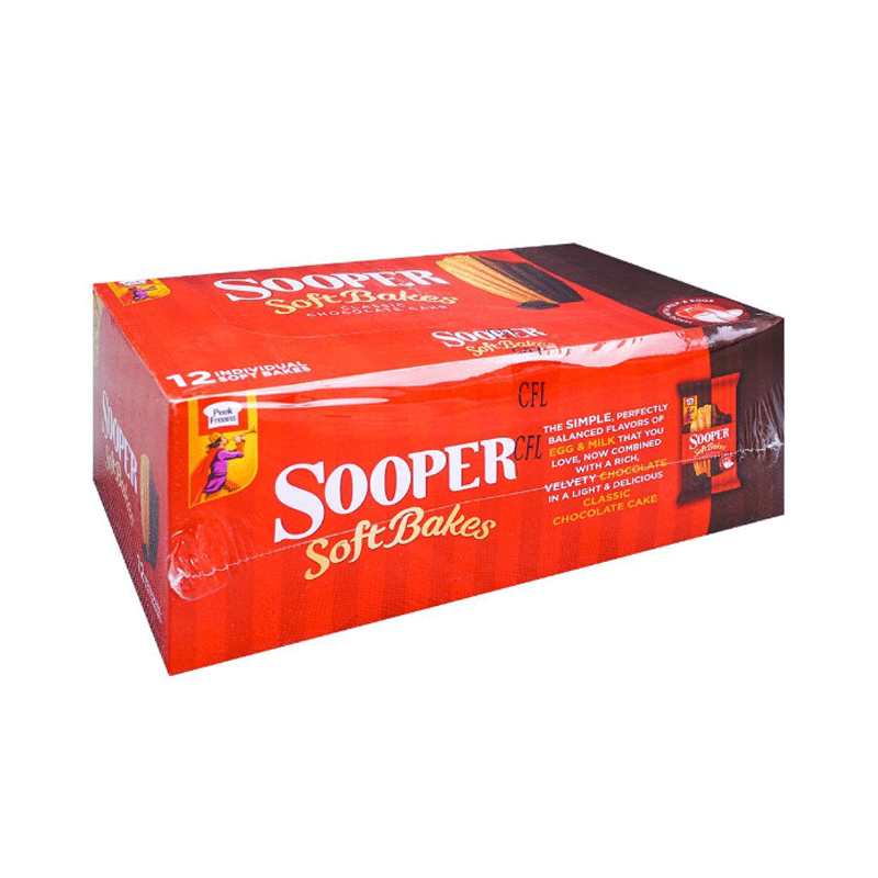 PEEK FREANS SOOPER SOFT BAKES CHOCOLATE CAKE 12'S