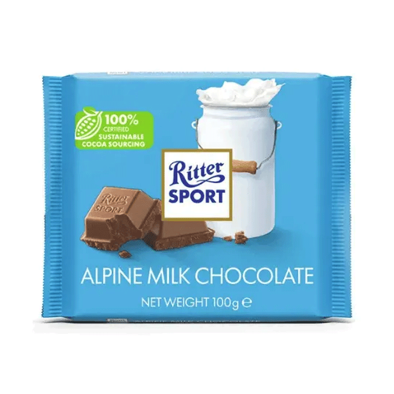 RITTER SPORT CHOCOLATE ALPINE MILK 100GM