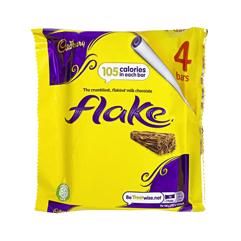 CADBURY FLAKE CHOCOLATE 4'S 80GM