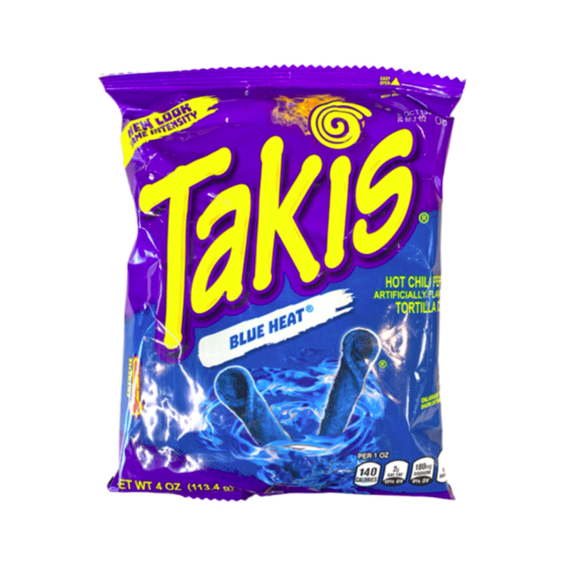 TAKIS BLUE HEAT HOT CHILLI TORTILLA CHIPS 113GM