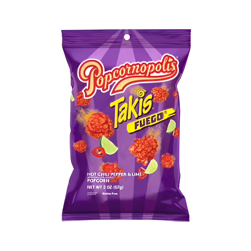 TAKIS FUEGO HOT CHILLI PEPPER & LIME POPCORN 57GM