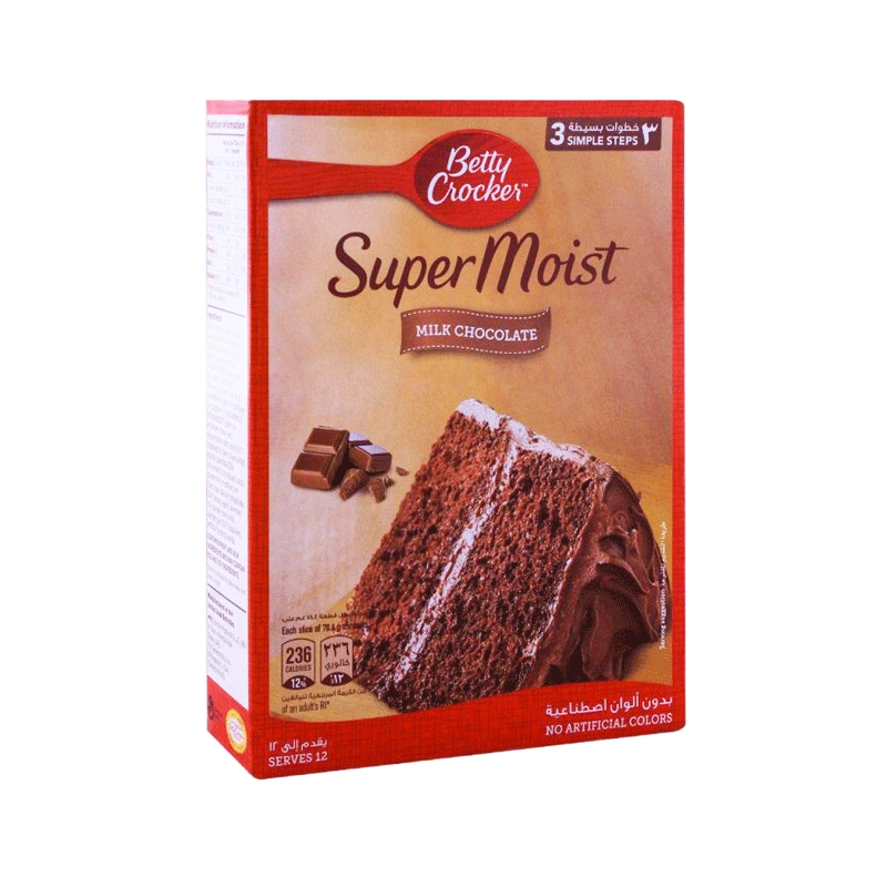 BETTY CROCKER CAKE MIX MILK CHOCOLATE 500GM