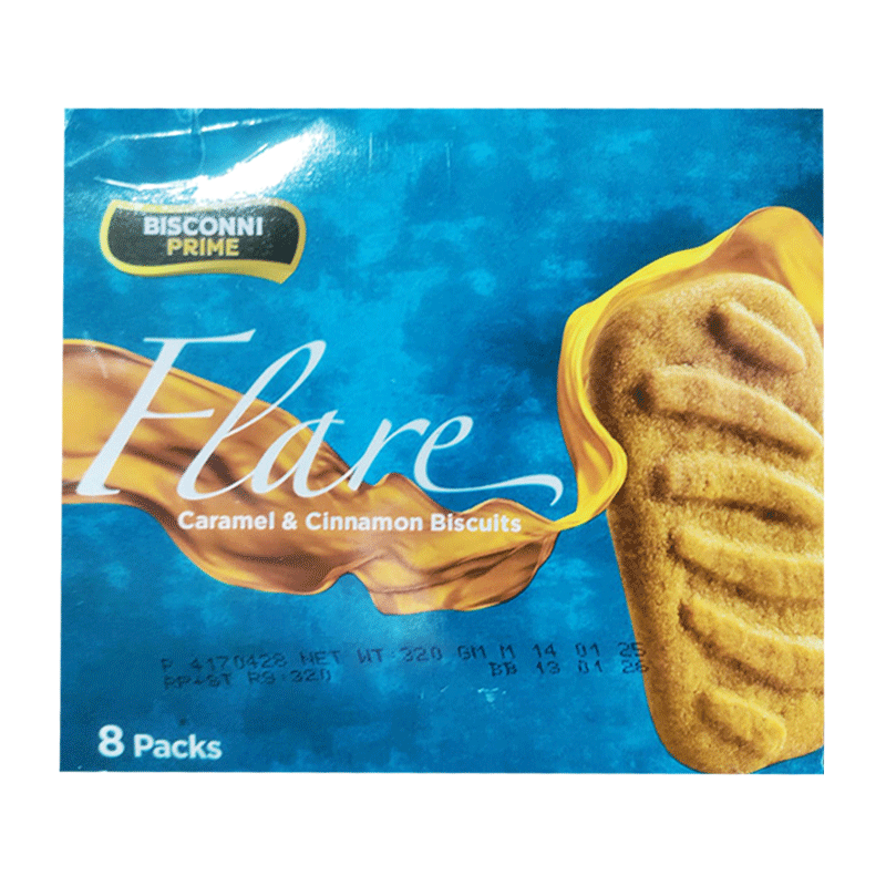 BISCONNI FLARE CARAMEL & CINNAMON BISCUIT 8PCS