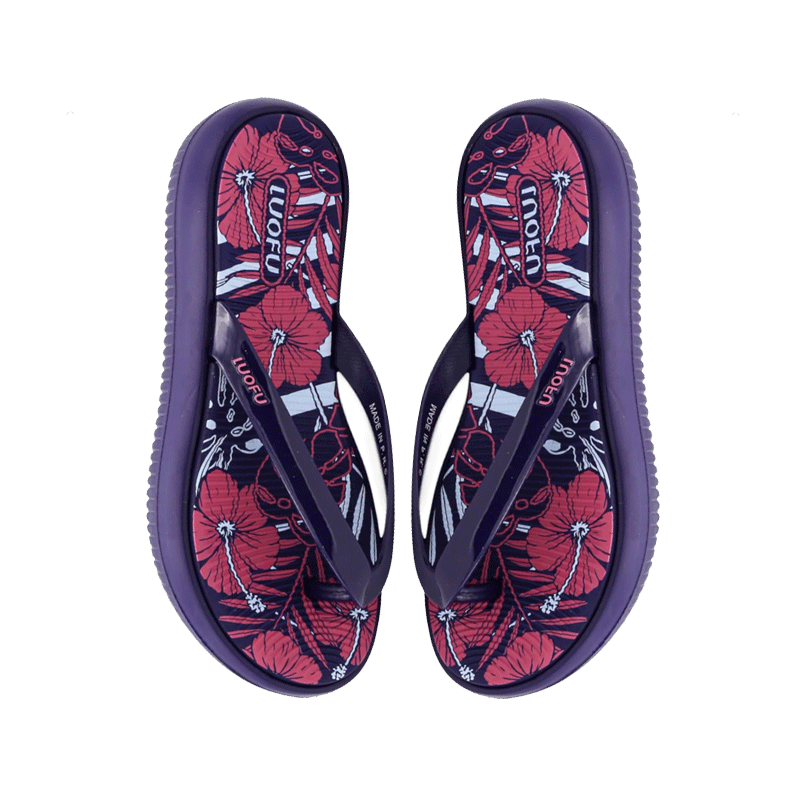 LUOFU LADIES SLIPPER, COLOR NAVY BLUE, SIZE 37, FLOWER 1'S