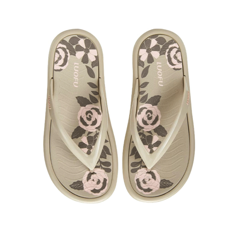 LUOFU LADIES SLIPPER, COLOR SKIN, SIZE 37, FLOWER 1'S