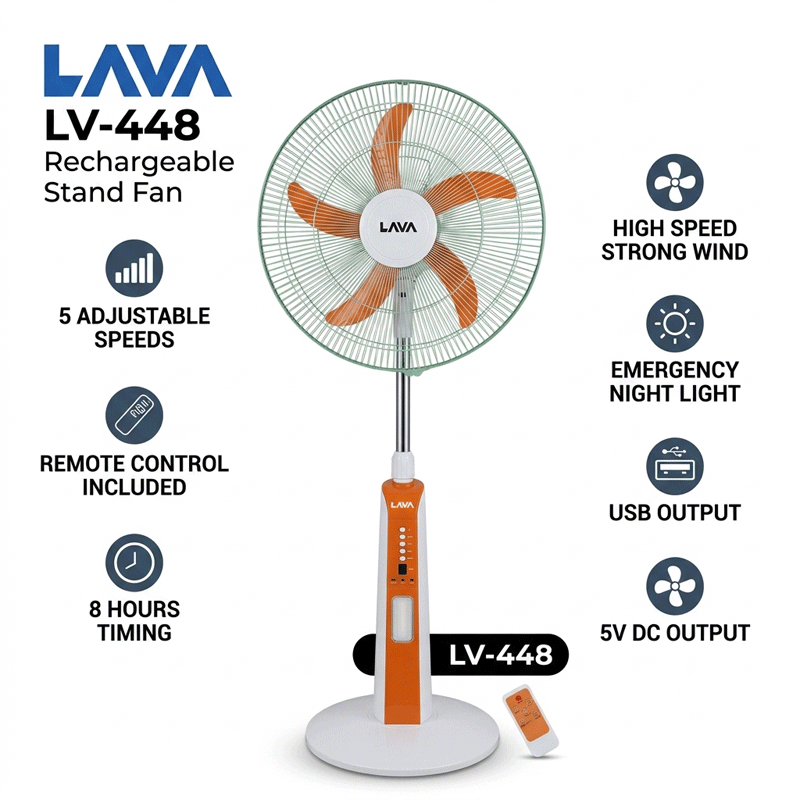 LAVA RECHARGEABLE FAN 448
