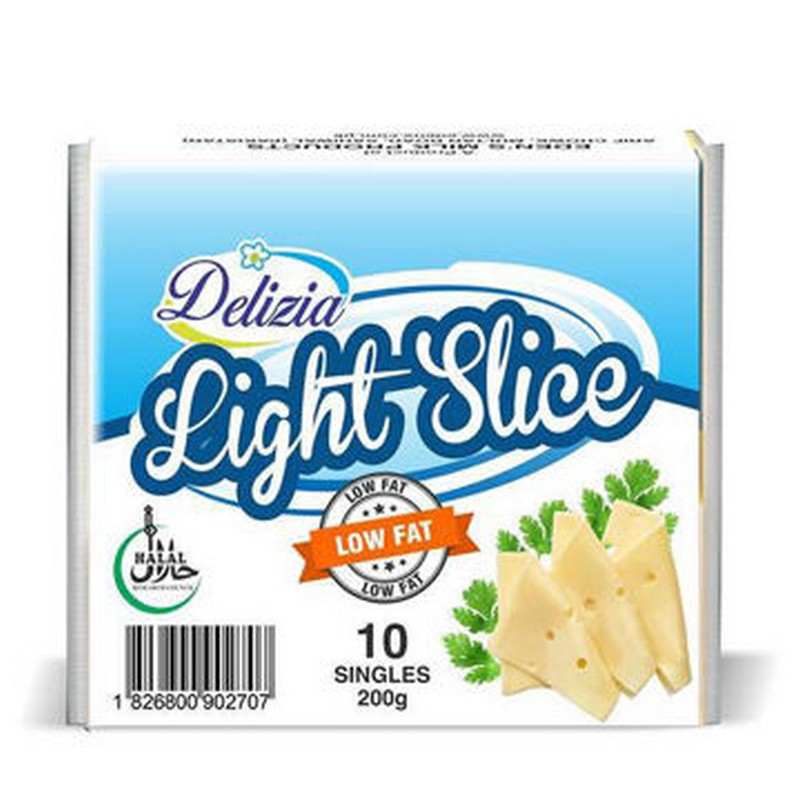 DELIZIA LIGHT CHEESE  SLICE 200GM