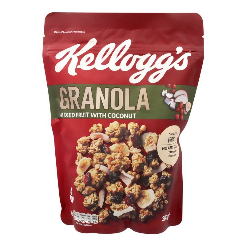 KELLOGGS GRANOLA MIXED FRUIT WITH COCONUT 380GM