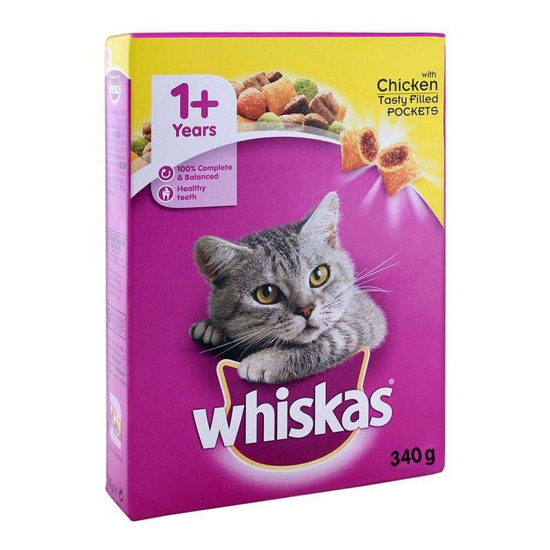 WHISKAS CAT FOOD WITH CHICKEN 340GM