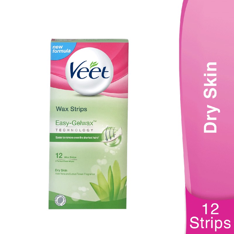 VEET WAX STRIPS DRY SKIN 12S