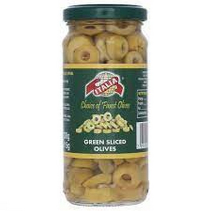 ITALIA GREEN SLICED OLIVES 230GM