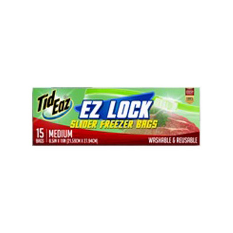 TID EAZ EZ LOCK SLIDER FREEZER BAGS MEDIUM 15BAGS
