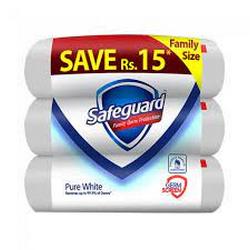 SAFEGUARD SOAP PURE WHITE 175GMX3