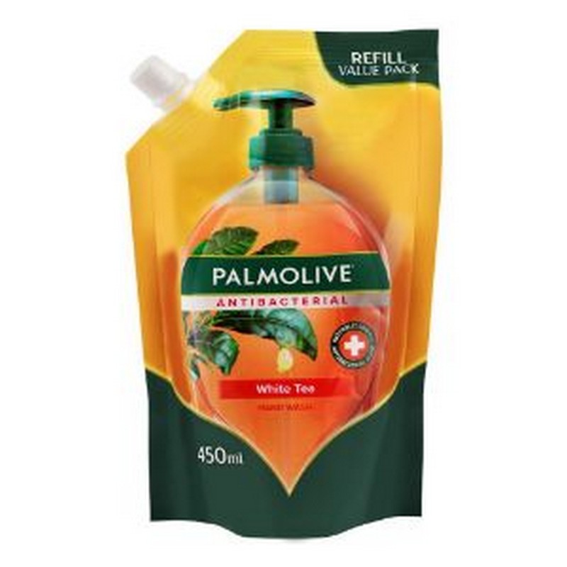 PALMOLIVE H/WASH A/B WHITE TEA REFILL 450GM POUCH