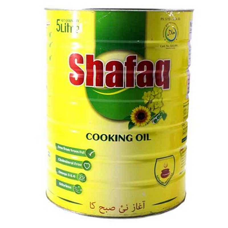 SHAFAQ COOKING OIL 5LTR TIN