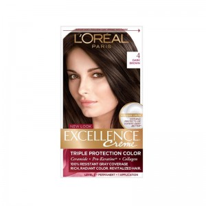 LOREAL  EXCELLENCE HAIR COLOR NO 4 .