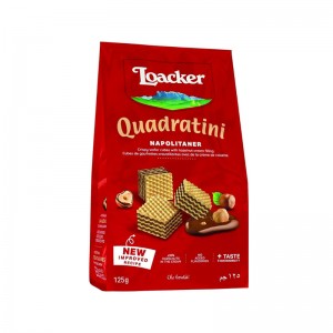 LOACKER WAFERS CUBES 125GM HAZELNUT