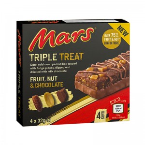 MARS TRIPLE TREAT FRUIT NUT CHOCOLATE 32GM