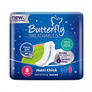 BUTTERFLY BREATHABLE MAXI THICK EXTRA LONG 8S