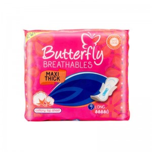 BUTTERFLY BREATHABLE COTTON TOP MAXI THICK LONG 9S