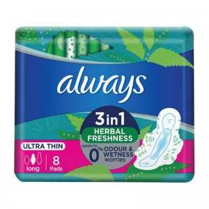 ALWAYS HERBAL FRESHNESS ULTRA THIN LONG 8S