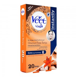VEET FACE STRIPS 20`S ORANGE LILY & ALMOND