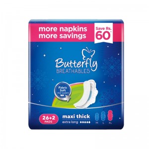 BUTTERFLY BREATHABLES MAXI THICK EXTRA LONG 26+2S