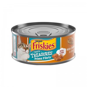 FRISKIES CAT FOOD 156G TREASURE WITH CHICKEN GRAVY