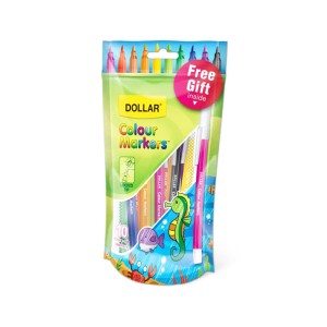 DOLLAR COLOUR MARKER ASSORTED 10 S POUCH