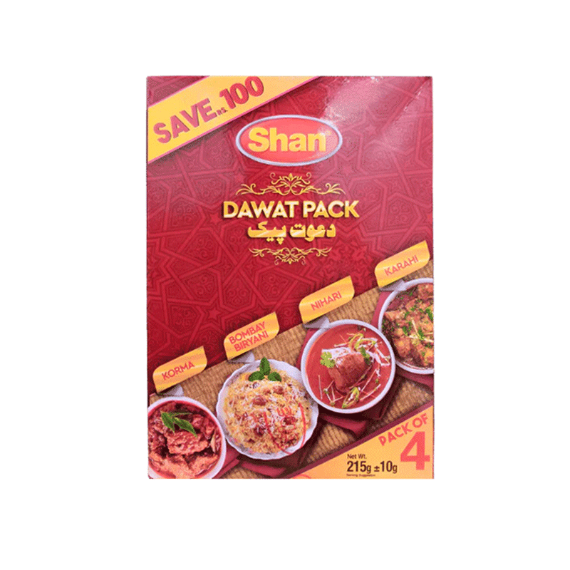 SHAN DAWAT PACK KORMA`BOMBAY BIRYANI`NIHARI`KARAHI 215GM